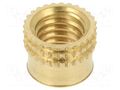 Threaded insert; brass; M8; BN 37885; L: 8.3mm; for plastic TAPPEX KVT-002M8