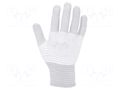 Protective gloves; ESD; S; Features: dissipative; white,grey ANTISTAT ATS-109-0412