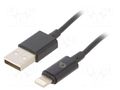 Cable; USB 2.0; Apple Lightning plug,USB A plug; gold-plated; 1m GEMBIRD CC-USB2P-AMLM-1M