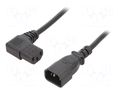 Cable; 3x0.75mm2; IEC C13 female angled right,IEC C14 male; PVC LIAN DUNG WN114-3/07/1BK
