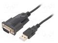 USB to RS232 converter; D-Sub 9pin plug,USB A plug; 1.5m; black GEMBIRD UAS-DB9M-02