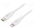 Cable; USB 2.0; Apple Lightning plug,USB C plug; 0.5m; white Goobay USBC-LIGHT/0.5WH