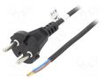 Cable; CEE 7/17 (C) plug,wires; PVC; 10m; black; 16A; 250V Goobay S7-2/07/10BK