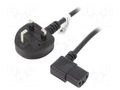 Cable; 3x1mm2; BS 1363 (G) plug,IEC C13 female angled right GOOBAY SN39-3/10/2BK
