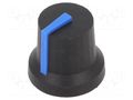 Knob; with pointer; rubber,plastic; Øshaft: 6mm; Ø16.8x14.5mm CLIFF K87MBR-B6DBLU