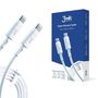 3MK HyperSilicone Cable USB-C / USB-C white cable 1m 60W 3A, 3mk Protection 5903108444088 5903108444088