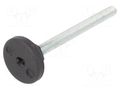 Foot; rigid,with screwdriver slot,with lever; Base dia: 50mm ELESA+GANTER LX.50SW19-M10X68S