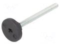 Foot; rigid,with screwdriver slot,with lever; Base dia: 40mm ELESA+GANTER LX.40SW17-M10X72S