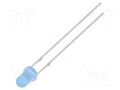 LED; blue; 3mm; 500÷750mcd; 30°; Front: convex; 12VDC; No.of term: 2 OPTOSUPPLY OSB5SA3134A-12V