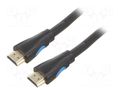 Cable; HDMI plug,both sides; PVC; Len: 1m; black; HDMI 2.0; 30AWG VENTION AAOBF