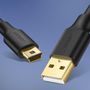 Ugreen 5 pin gold-plated USB cable - mini USB 0.5m black (US132), Ugreen 6957303813544 6957303813544