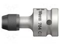 Adapter; Overall len: 50mm; Mounting: 1/2" square,1/4" (C6,3mm) WERA WERA.05042760001