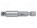 Adapter; Overall len: 50mm; Mounting: 1/4" (D6,3mm),1/4" square WERA WERA.05050205001