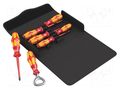 Kit: screwdrivers; insulated; 1kVAC; Phillips,slot; case; 7pcs. WERA WERA.05136022001