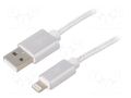 Cable; USB 2.0; Apple Lightning plug,USB A plug; gold-plated GEMBIRD CCB-MUSB2B-AMLM-6S