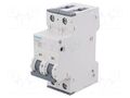 Circuit breaker; 230/400VAC; Inom: 4A; Poles: 2; Charact: C; 6kA SIEMENS 5SY6204-7