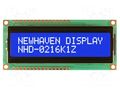 Display: LCD; alphanumeric; STN Negative; 16x2; blue; 80x36x13.5mm NEWHAVEN DISPLAY INTERNATIONAL NHD-0216K1Z-NWBL