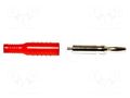 Connector: 4mm banana; plug; 15A; red; nickel plated; brass MUELLER ELECTRIC BU-P5170-2