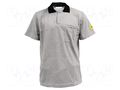 Polo shirt; ESD; S; cotton,polyester,conductive fibers; grey ANTISTAT ATS-108-6530