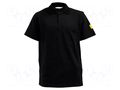 Polo shirt; ESD; S; cotton,polyester,conductive fibers; black ANTISTAT ATS-108-6541