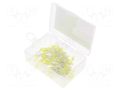 Kit: LED; THT; 3mm; 100pcs; yellow; plastic box; 20mA; 30°; 420mcd OPTOSUPPLY OKLEDT3100Y5