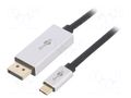 Adapter; DisplayPort 1.4,HDCP 2.2; DisplayPort plug,USB C plug GOOBAY USBC-DP-2M