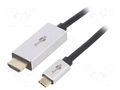 Adapter; HDCP 2.2,HDMI 2.1; HDMI plug,USB C plug; gold-plated GOOBAY USBC-HDMI-3M