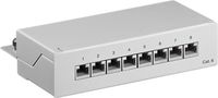 CAT 6 Mini/Desktop Patch Panel, 8 Port, grey - STP shielded 93047