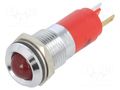 Indicator: LED; prominent; red; 24VDC; Ø14mm; connectors CML INNOVATIVE TECHNOLOGIES 19210350