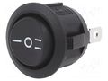 ROCKER; SP3T; Pos: 3; ON-OFF-ON; 10A/28VDC; black; none; RA; UL94V-2 SWITCH COMPONENTS RA1-1F-DC-2-B-5
