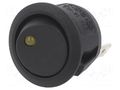 ROCKER; SPST; Pos: 2; ON-OFF; 20A/14VDC; black; LED; RA; Body: black SWITCH COMPONENTS RA2-1A-DC-2-AL