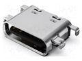Connector: USB C; socket; SMT; PIN: 16; horizontal; USB 2.0; 5A GCT USB4520-03-1-A