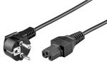 Angled Connection Cable with hot-condition coupler, 2 m, Black, (3*0.75 mm²), black - safety plug hybrid (type E/F, CEE 7/7) 90° > Device socket C15 93277