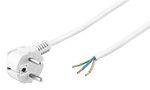 Angled Protective Contact Cable for Assembly, 3 m, White, (3*1 mm²), 3 m - safety plug hybrid (type E/F, CEE 7/7) 90° > Loose cable ends 93312