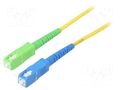 Fiber patch cord; OS2; SC/APC,SC/UPC; 0.5m; LSZH; yellow Goobay SCA-SCU/OS2-005YL