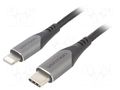 Cable; USB 2.0; Apple Lightning plug,USB C plug; 1.5m; black VENTION TACHG