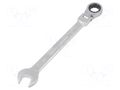 Wrench; combination spanner,with ratchet,with joint; 17mm PG TOOLS PG-T097