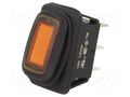 ROCKER; SPST; Pos: 2; ON-OFF; 16A/12VDC; amber; IP65; RE; Body: black SWITCH COMPONENTS RE2-1A-DC-1-AL