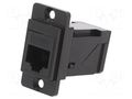 Coupler; DUALSLIM; Cat: 5e; 8p8c; RJ45 socket,both sides; angled CLIFF CP30751MB