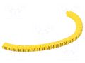 Markers; Marking: H; 2.5÷5mm; PVC; yellow; -30÷60°C; leaded; PA-1 PARTEX PA-10003PV40.H