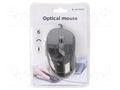 Mouse; black; USB A; optical,wired; DPI change button; 1.35m GEMBIRD MUS-6B-01