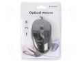 Mouse; black; USB A; optical,wired; DPI change button; 1.35m GEMBIRD MUS-6B-01