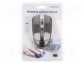 Mouse; black,grey; USB A; wireless,optical; DPI change button GEMBIRD MUSW-4B-04-GB