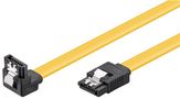 PC Data Cable, 6 Gbit/s, 90° Clip, 0.2 m, yellow - SATA L-Type male  > SATA L-Type male 90° 93946