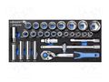 Wrenches set; socket spanner; Mounting: 1/2"; 28pcs. HÖGERT TECHNIK HT7G149