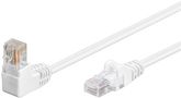 CAT 5e Patch Cable 1x 90° Angled, U/UTP, white, 0.25 m - copper-clad aluminium wire (CCA), latch on top 94161