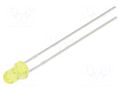 LED; yellow; 3mm; 2180mcd; 30°; Front: convex; 2.5÷15VDC; -30÷85°C OPTOSUPPLY OSY53133A-VV