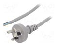 Cable; 3x1mm2; AS/NZS 3112 (I) plug,wires; PVC; 5m; grey; 10A; 250V LIAN DUNG S27-3/10/5GY