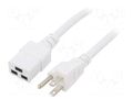 Cable; 3x14AWG; IEC C19 female,NEMA 5-15 (B) plug; PVC; 1.8m LIAN DUNG SN318-3/14/1.8WH