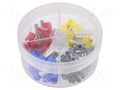 Kit: bootlace ferrules; insulated; red,blue,grey,yellow; 100pcs. BM GROUP BM00422